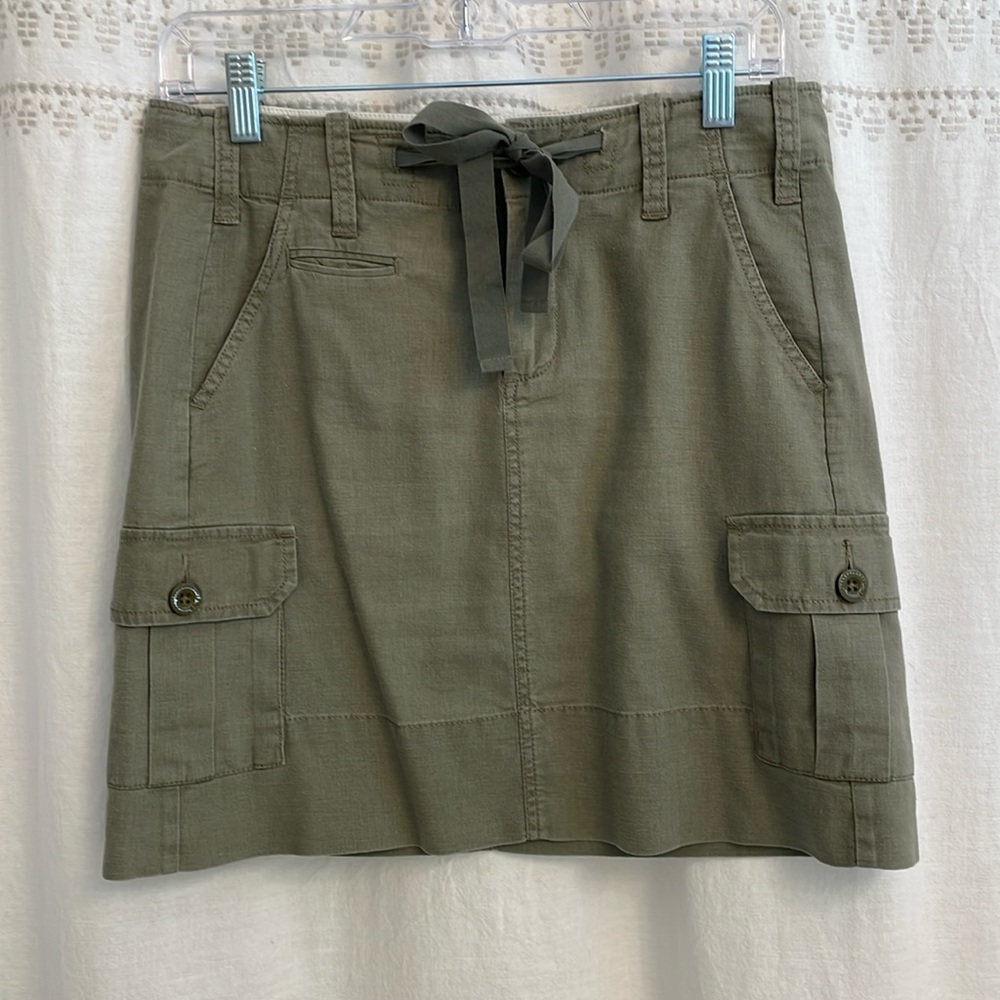 Paper Boy 17” Linen/Cotton Skirt - Size 4 - Army Green
